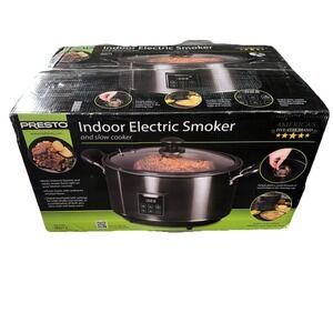 Presto Indoor Electric Smoker Slow Cooker Oval Model 06013 New Open Box 6 Quart